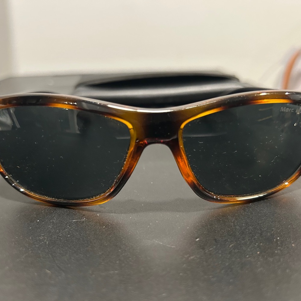 Marc Hunter Brown Sporty Wrap-Around Sunglasses